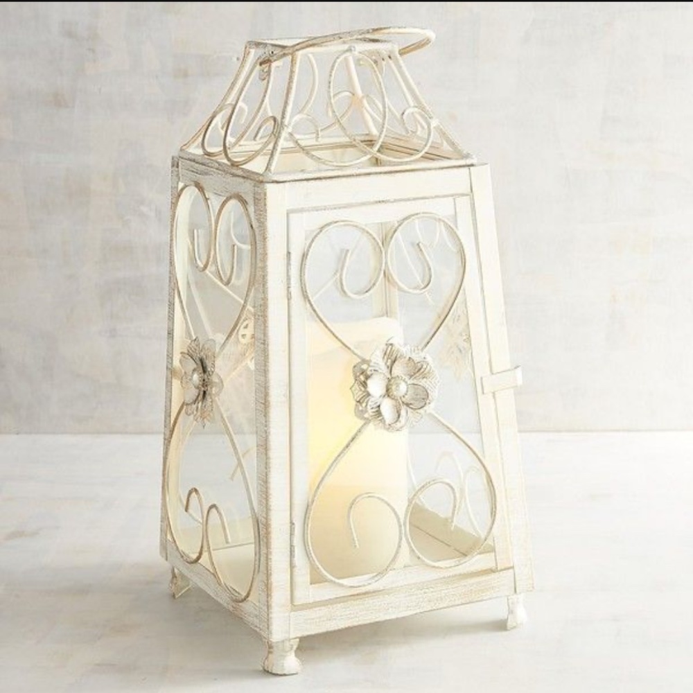 Pier 1 Imports Ivory Washed Lantern